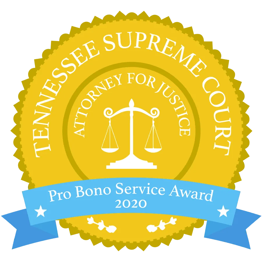 Tennessee Supreme Court Pro Bono Service Award 2020